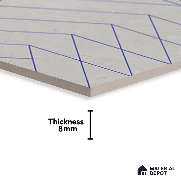 Highlighter Wall Tile TL 06455 B GS Zubrico Gray HL 2 ft x 1 ft Ceramic Glossy Finish - 8 mm | Suitable for Living Room, Kitchen & Bathroom