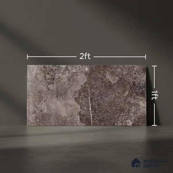 Marble Wall Tile TL 06482 B S Aura DK 2 ft x 1 ft Ceramic Matte Finish - 8 mm | Suitable for Living Room, Kitchen & Bathroom