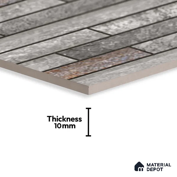 Stone Elevation Wall Tile TL 08134 Grey 2 ft x 1 ft Matte Finish Ceramic Tile - 10 mm | Suitable For Modern Facades, Outdoor Cladding & Feature Wall