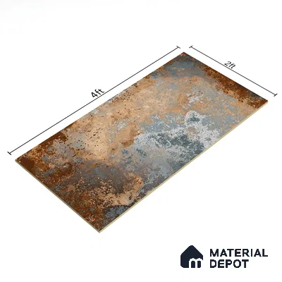Metallic Floor & Wall Tile TL 06496 B Ferro Rust 4 ft x 2 ft Vitrified Matte Finish - 9 mm | Suitable for Living Room, Bedroom, Kitchen & Bathroom