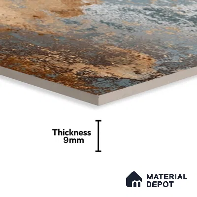Metallic Floor & Wall Tile TL 06496 B Ferro Rust 4 ft x 2 ft Vitrified Matte Finish - 9 mm | Suitable for Living Room, Bedroom, Kitchen & Bathroom