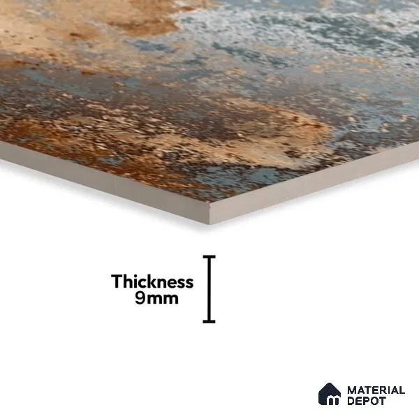 Metallic Floor & Wall Tile TL 06496 B Ferro Rust 4 ft x 2 ft Vitrified Matte Finish - 9 mm | Suitable for Living Room, Bedroom, Kitchen & Bathroom