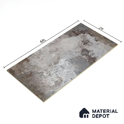 Metallic Floor & Wall Tile TL 06496 Ferro Gris 4 ft x 2 ft Vitrified Matte Finish - 9 mm | Suitable for Living Room, Bedroom, Kitchen & Bathroom (Sample)