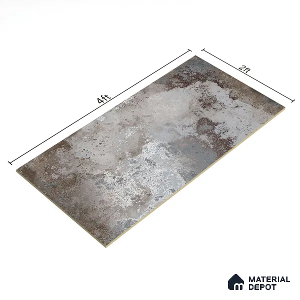 Metallic Floor & Wall Tile TL 06496 Ferro Gris 4 ft x 2 ft Vitrified Matte Finish - 9 mm | Suitable for Living Room, Bedroom, Kitchen & Bathroom (Sample)