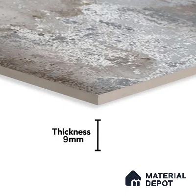 Metallic Floor & Wall Tile TL 06496 Ferro Gris 4 ft x 2 ft Vitrified Matte Finish - 9 mm | Suitable for Living Room, Bedroom, Kitchen & Bathroom (Sample)