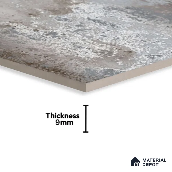 Metallic Floor & Wall Tile TL 06496 Ferro Gris 4 ft x 2 ft Vitrified Matte Finish - 9 mm | Suitable for Living Room, Bedroom, Kitchen & Bathroom (Sample)