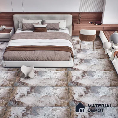 Metallic Floor & Wall Tile TL 06496 Ferro Gris 4 ft x 2 ft Vitrified Matte Finish - 9 mm | Suitable for Living Room, Bedroom, Kitchen & Bathroom (Sample)