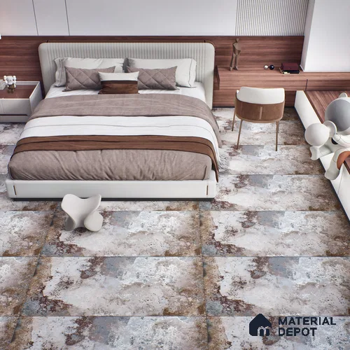 Metallic Floor & Wall Tile TL 06496 Ferro Gris 4 ft x 2 ft Vitrified Matte Finish - 9 mm | Suitable for Living Room, Bedroom, Kitchen & Bathroom