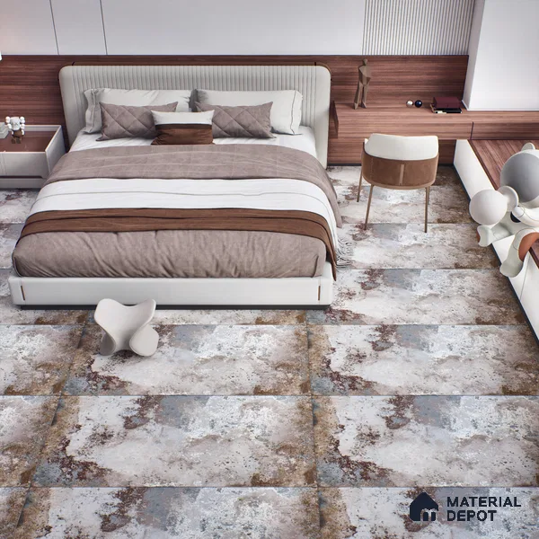 Metallic Floor & Wall Tile TL 06496 Ferro Gris 4 ft x 2 ft Vitrified Matte Finish - 9 mm | Suitable for Living Room, Bedroom, Kitchen & Bathroom (Sample)