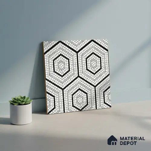 Moroccan Wall & Floor Tile TL 10043 | CRV-99 | 1 ft x 1 ft  Finish Ceramic Tile - 10 mm | Suitable for Living Room, Bedroom, Bathroom & Kitchen | Please Expect a Slight Variation of Pattern