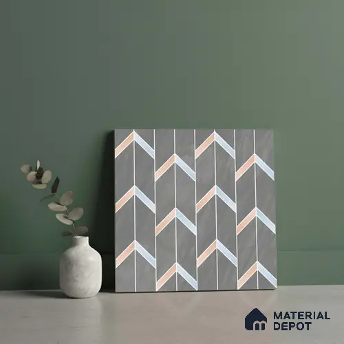 Wall & Floor Tile TL 10041 | CRV-96 | 1 ft x 1 ft  Finish Ceramic Tile - 10 mm | Suitable for Living Room, Bedroom, Bathroom & Kitchen | Please Expect a Slight Variation of Pattern