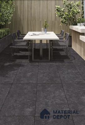 TL 02319 Grey Nero 2 ft x 2 ft Random Face Rustic Matte Finish Vitrified Full Body Floor Tile - 15 mm (Sample)