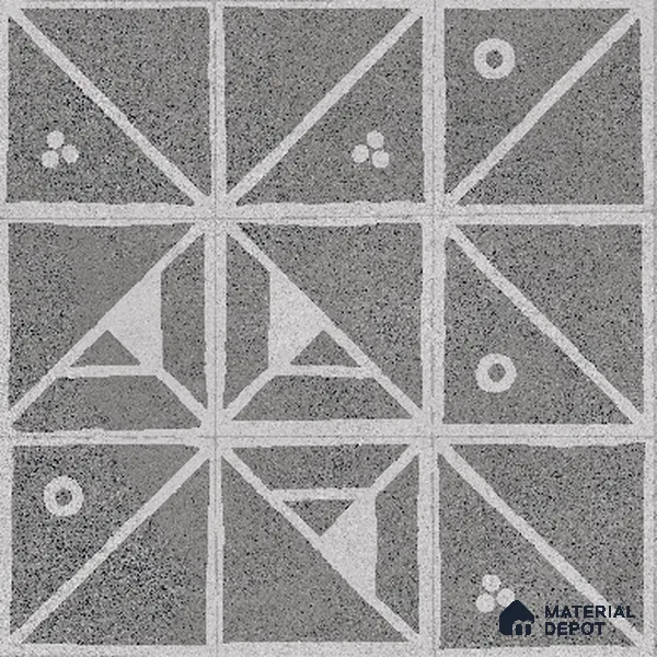 Patterned Wall & Floor Tile TL 06610 Orenate Retro Decor 2 ft x 2 ft Vitrified Matte Finish - 9 mm | Suitable for Living Room, Balcony, Courtyard | Please Expect a Slight Variation of Pattern (Sample)