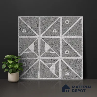 Patterned Wall & Floor Tile TL 06610 Orenate Retro Decor 2 ft x 2 ft Vitrified Matte Finish - 9 mm | Suitable for Living Room, Balcony, Courtyard | Please Expect a Slight Variation of Pattern (Sample)