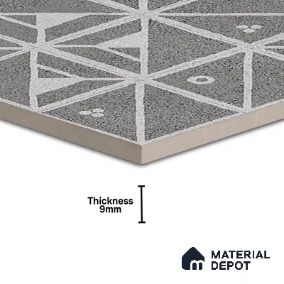 Patterned Wall & Floor Tile TL 06610 Orenate Retro Decor 2 ft x 2 ft Vitrified Matte Finish - 9 mm | Suitable for Living Room, Balcony, Courtyard | Please Expect a Slight Variation of Pattern (Sample)