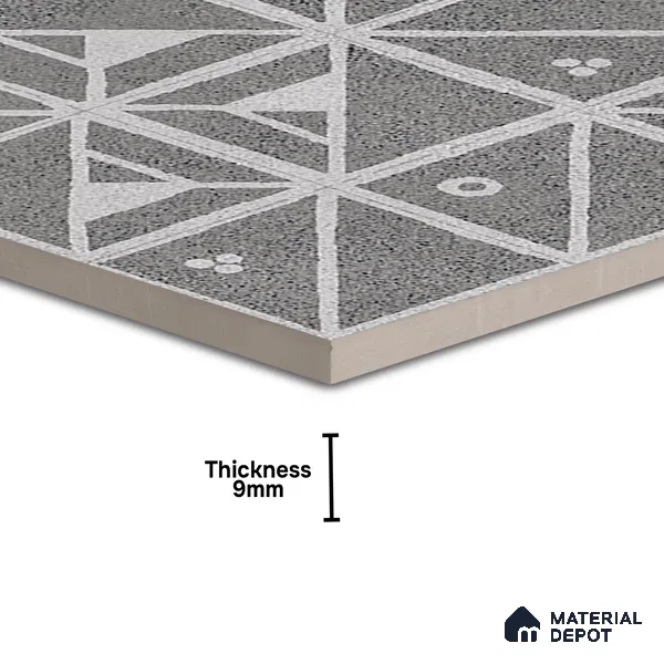 Patterned Wall & Floor Tile TL 06610 Orenate Retro Decor 2 ft x 2 ft Vitrified Matte Finish - 9 mm | Suitable for Living Room, Balcony, Courtyard | Please Expect a Slight Variation of Pattern (Sample)