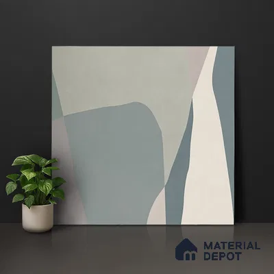 Patterned Wall & Floor Tile TL 06608 Shapes Gray 2 ft x 2 ft Vitrified Matte Finish - 9 mm | Suitable for Living Room, Balcony, Courtyard | Please Expect a Slight Variation of Pattern (Sample)