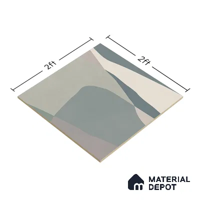 Patterned Wall & Floor Tile TL 06608 Shapes Gray 2 ft x 2 ft Vitrified Matte Finish - 9 mm | Suitable for Living Room, Balcony, Courtyard | Please Expect a Slight Variation of Pattern (Sample)
