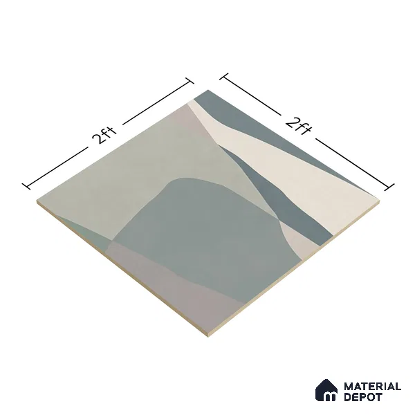 Patterned Wall & Floor Tile TL 06608 Shapes Gray 2 ft x 2 ft Vitrified Matte Finish - 9 mm | Suitable for Living Room, Balcony, Courtyard | Please Expect a Slight Variation of Pattern (Sample)