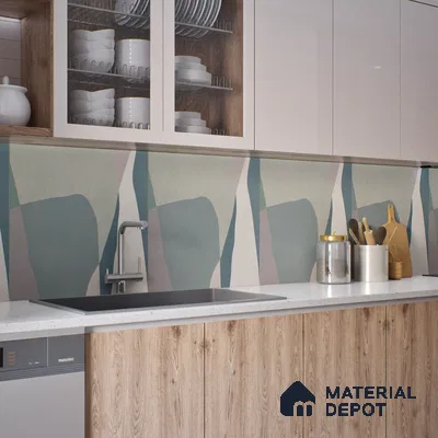 Patterned Wall & Floor Tile TL 06608 Shapes Gray 2 ft x 2 ft Vitrified Matte Finish - 9 mm | Suitable for Living Room, Balcony, Courtyard | Please Expect a Slight Variation of Pattern (Sample)