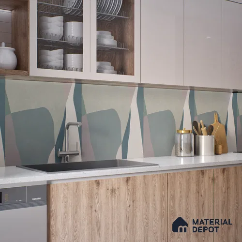 Moroccan Wall & Floor Tile TL 06608 Shapes Gray 2 ft x 2 ft Vitrified Matte Finish - 9 mm | Suitable For Balcony, Bathroom, Dining Area | Please Expect a Slight Variation of Pattern