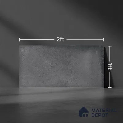 Stone Wall Tile TL 06465 B Mood DK Grey 2 ft x 1 ft Ceramic Glossy Finish - 8 mm | Suitable for Living Room,Kitchen & Bathroom