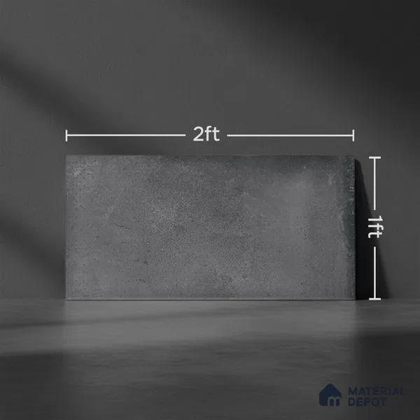 Stone Wall Tile TL 06465 B Mood DK Grey 2 ft x 1 ft Ceramic Glossy Finish - 8 mm | Suitable for Living Room,Kitchen & Bathroom