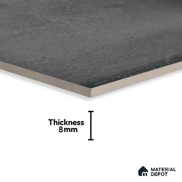 Stone Wall Tile TL 06465 B Mood DK Grey 2 ft x 1 ft Ceramic Glossy Finish - 8 mm | Suitable for Living Room,Kitchen & Bathroom