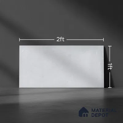 Plain Wall Tile TL 06465 Mood LT Grey 2 ft x 1 ft Ceramic Glossy Finish - 8 mm | Suitable for Living Room, Kitchen & Bathroom