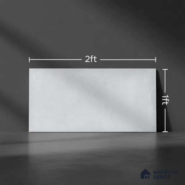 Plain Wall Tile TL 06465 Mood LT Grey 2 ft x 1 ft Ceramic Glossy Finish - 8 mm | Suitable for Living Room, Kitchen & Bathroom