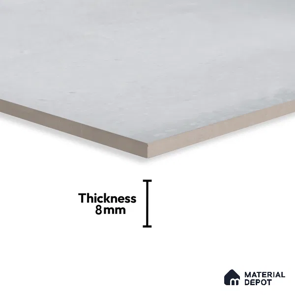 Plain Wall Tile TL 06465 Mood LT Grey 2 ft x 1 ft Ceramic Glossy Finish - 8 mm | Suitable for Living Room, Kitchen & Bathroom