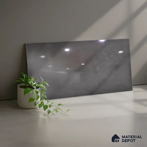 Stone Wall Tile TL 06567 B Mood Dark Grey 2 ft x 1 ft Ceramic Glossy Finish - 8 mm | Suitable for Living Room, Kitchen & Bathroom