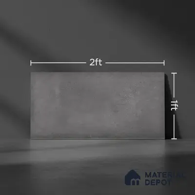 Stone Wall Tile TL 06567 B Mood Dark Grey 2 ft x 1 ft Ceramic Glossy Finish - 8 mm | Suitable for Living Room, Kitchen & Bathroom