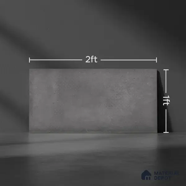 Stone Wall Tile TL 06567 B Mood Dark Grey 2 ft x 1 ft Ceramic Glossy Finish - 8 mm | Suitable for Living Room, Kitchen & Bathroom