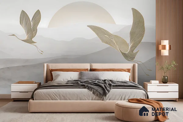 Silent Horizon Daisy Spectrum | WP 04127 Canvas Texture Finish Abstract Style luxurious Customized size Wallpaper | 250 GSM WP01CNF Paper | (MOQ = 30 Sq. Ft.)