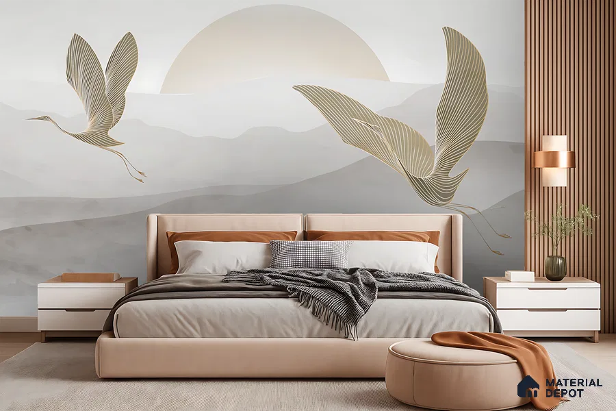 Silent Horizon Daisy Spectrum | WP 04127 Canvas Texture Finish Abstract Style luxurious Customized size Wallpaper | 250 GSM WP01CNF Paper | (MOQ = 30 Sq. Ft.)