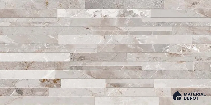 Stacked Stone Wall Tile TL 06584 B Irazu Crema 2 ft x 1 ft Ceramic Matte Finish - 9 mm | Suitable for Courtyard, Foyer, Balcony, Elevation (Sample)