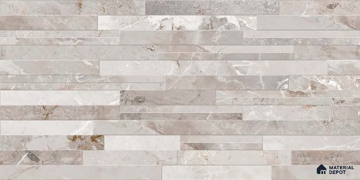 Stacked Stone Wall Tile TL 06584 B Irazu Crema 2 ft x 1 ft Ceramic Matte Finish - 9 mm | Suitable for Courtyard, Foyer, Balcony, Elevation (Sample)