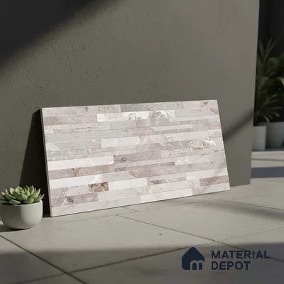 Stacked Stone Wall Tile TL 06584 B Irazu Crema 2 ft x 1 ft Ceramic Matte Finish - 9 mm | Suitable for Courtyard, Foyer, Balcony, Elevation (Sample)