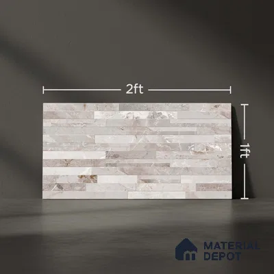 Stacked Stone Wall Tile TL 06584 B Irazu Crema 2 ft x 1 ft Ceramic Matte Finish - 9 mm | Suitable for Courtyard, Foyer, Balcony, Elevation (Sample)