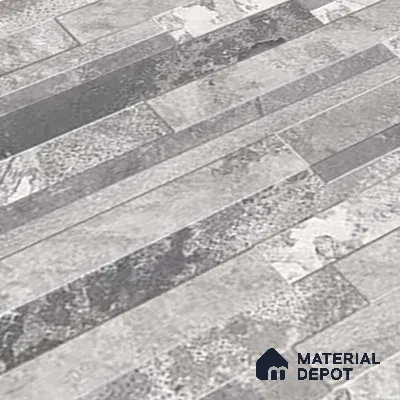 Stacked Stone Wall Tile TL 06584 Irazu Gris 2 ft x 1 ft Ceramic Matte Finish - 9 mm | Suitable for Courtyard, Foyer, Balcony, Elevation (Sample)