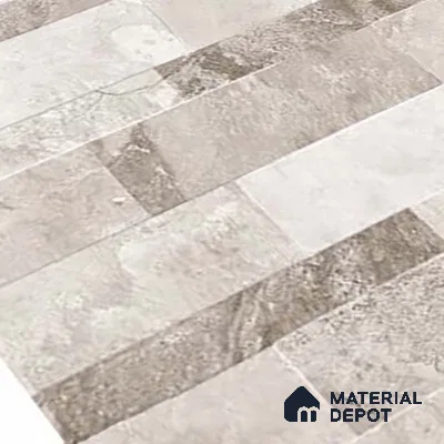 Stacked Stone Wall Tile TL 06598 Sentenar Gray 2 ft x 1 ft Ceramic Matte Finish - 9 mm | Suitable for Courtyard, Foyer, Balcony, Elevation (Sample)