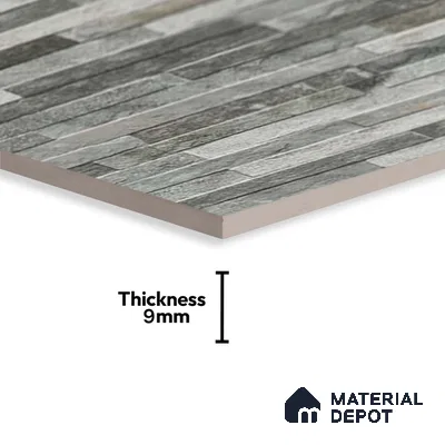Stacked Stone Wall Tile TL 06590 Montblanc Azul 2 ft x 1 ft Ceramic Matte Finish - 9 mm | Suitable for Courtyard, Foyer, Balcony, Elevation (Sample)