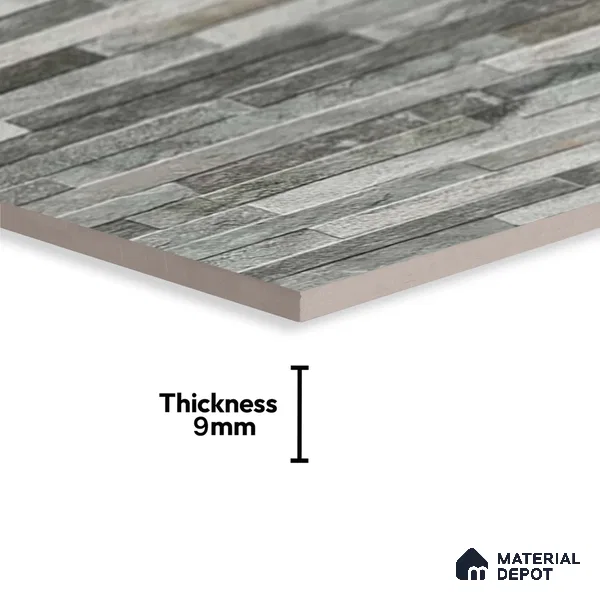 Stacked Stone Wall Tile TL 06590 Montblanc Azul 2 ft x 1 ft Ceramic Matte Finish - 9 mm | Suitable for Courtyard, Foyer, Balcony, Elevation (Sample)