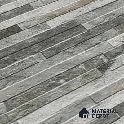 Stacked Stone Wall Tile TL 06590 Montblanc Azul 2 ft x 1 ft Ceramic Matte Finish - 9 mm | Suitable for Courtyard, Foyer, Balcony, Elevation (Sample)