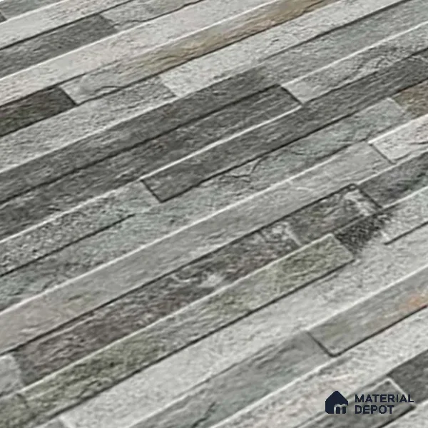 Stacked Stone Wall Tile TL 06590 Montblanc Azul 2 ft x 1 ft Ceramic Matte Finish - 9 mm | Suitable for Courtyard, Foyer, Balcony, Elevation (Sample)