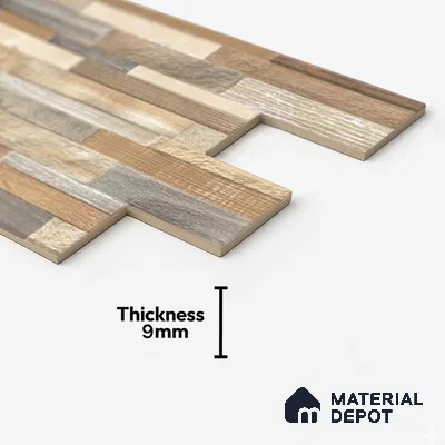 Stacked Stone Wall Tile TL 06599 B Ardesia Bosco 2 ft x 1 ft Ceramic Matte Finish - 9 mm | Suitable for Courtyard, Foyer, Balcony, Elevation (Sample)