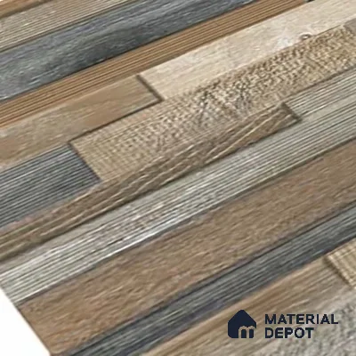 Stacked Stone Wall Tile TL 06599 C Ardesia Woody 2 ft x 1 ft Ceramic Matte Finish - 9 mm | Suitable for Courtyard, Stair Lobby wall, Balcony, Elevation (Sample)