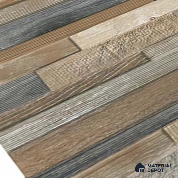 Stacked Stone Wall Tile TL 06599 C Ardesia Woody 2 ft x 1 ft Ceramic Matte Finish - 9 mm | Suitable for Courtyard, Stair Lobby wall, Balcony, Elevation (Sample)