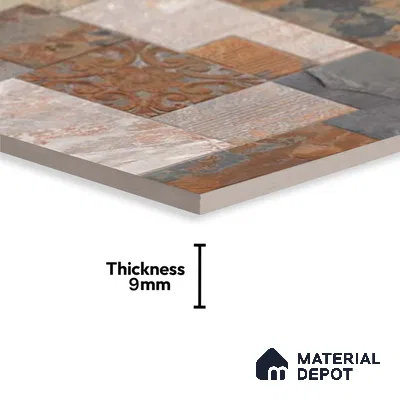 Stacked Stone Wall Tile TL 06582 B Exence Oxido 2 ft x 1 ft Ceramic Matte Finish - 9 mm | Suitable for Foyer, Balcony, Elevation, Courtyard